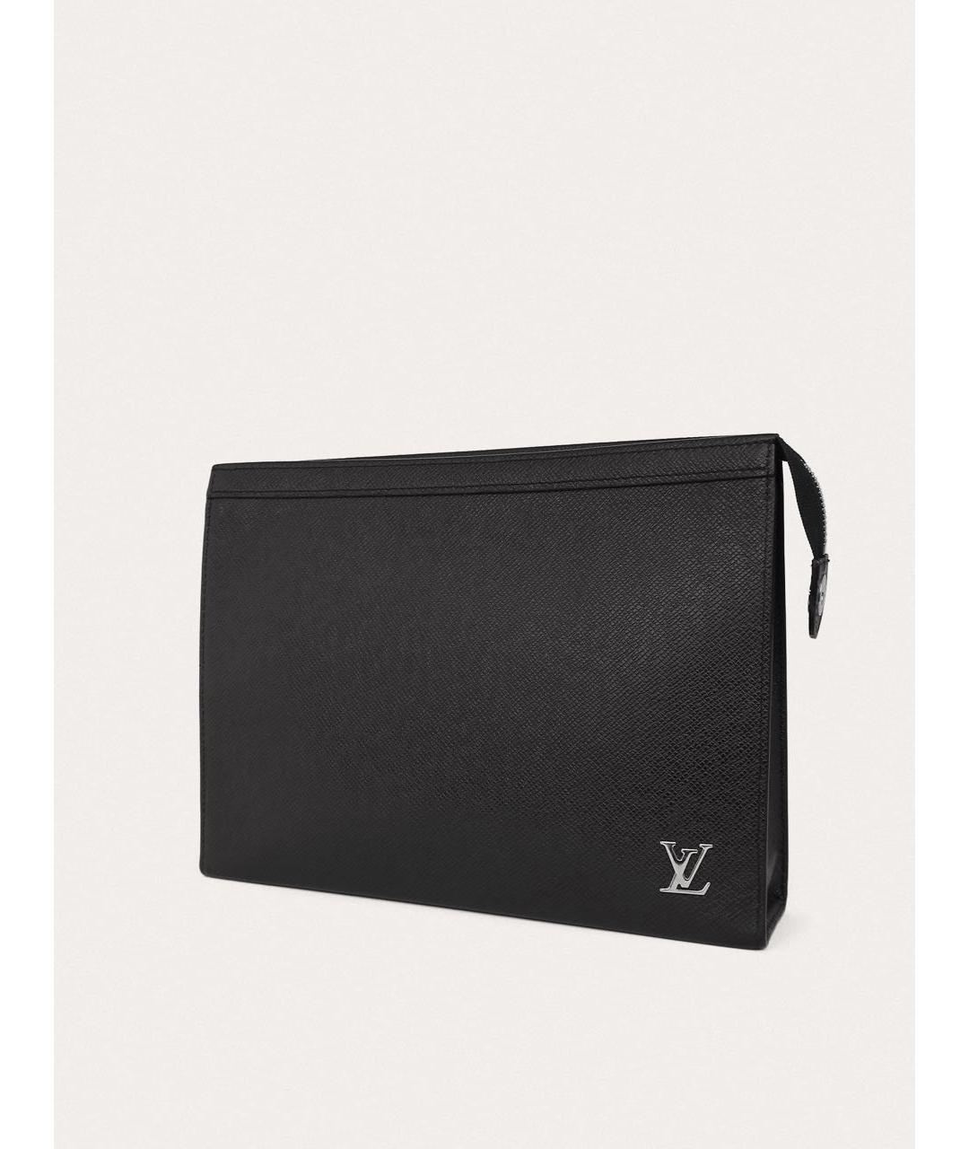 LOUIS VUITTON Черная кожаная папка для документов, фото 2