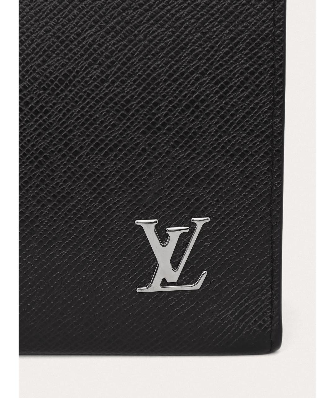 LOUIS VUITTON Черная кожаная папка для документов, фото 8