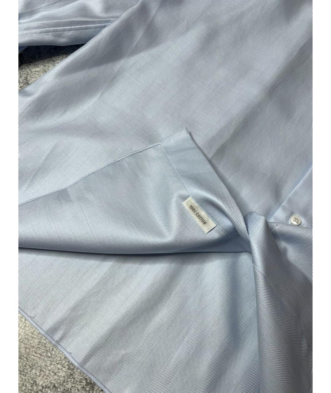 BRIONI Голубая хлопковая классическая рубашка, фото 5