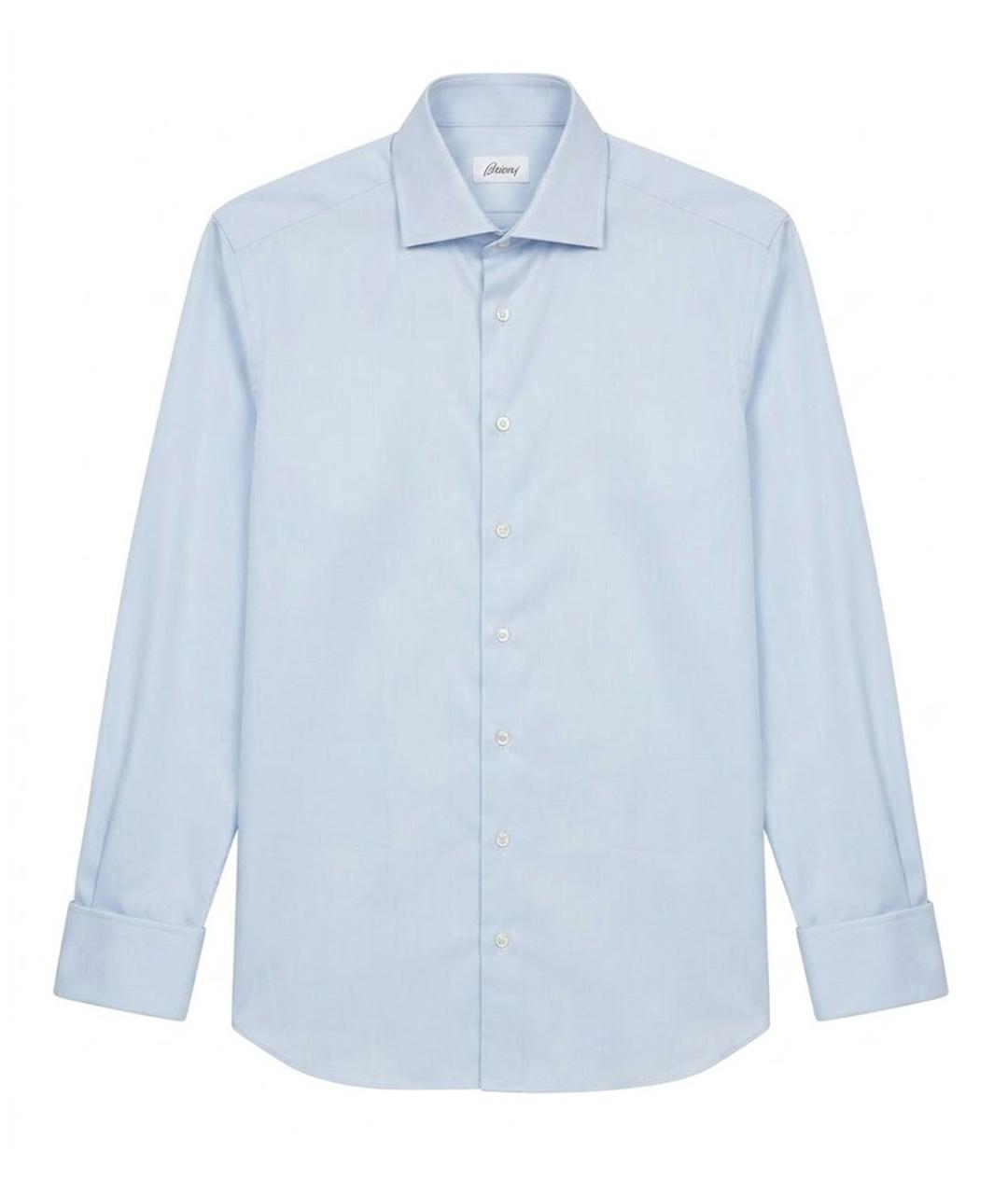 BRIONI Голубая хлопковая классическая рубашка, фото 1