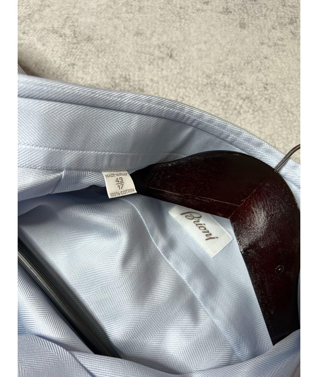 BRIONI Голубая хлопковая классическая рубашка, фото 6