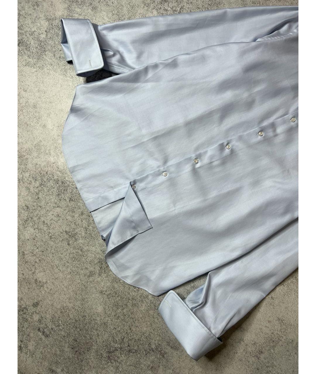 BRIONI Голубая хлопковая классическая рубашка, фото 3