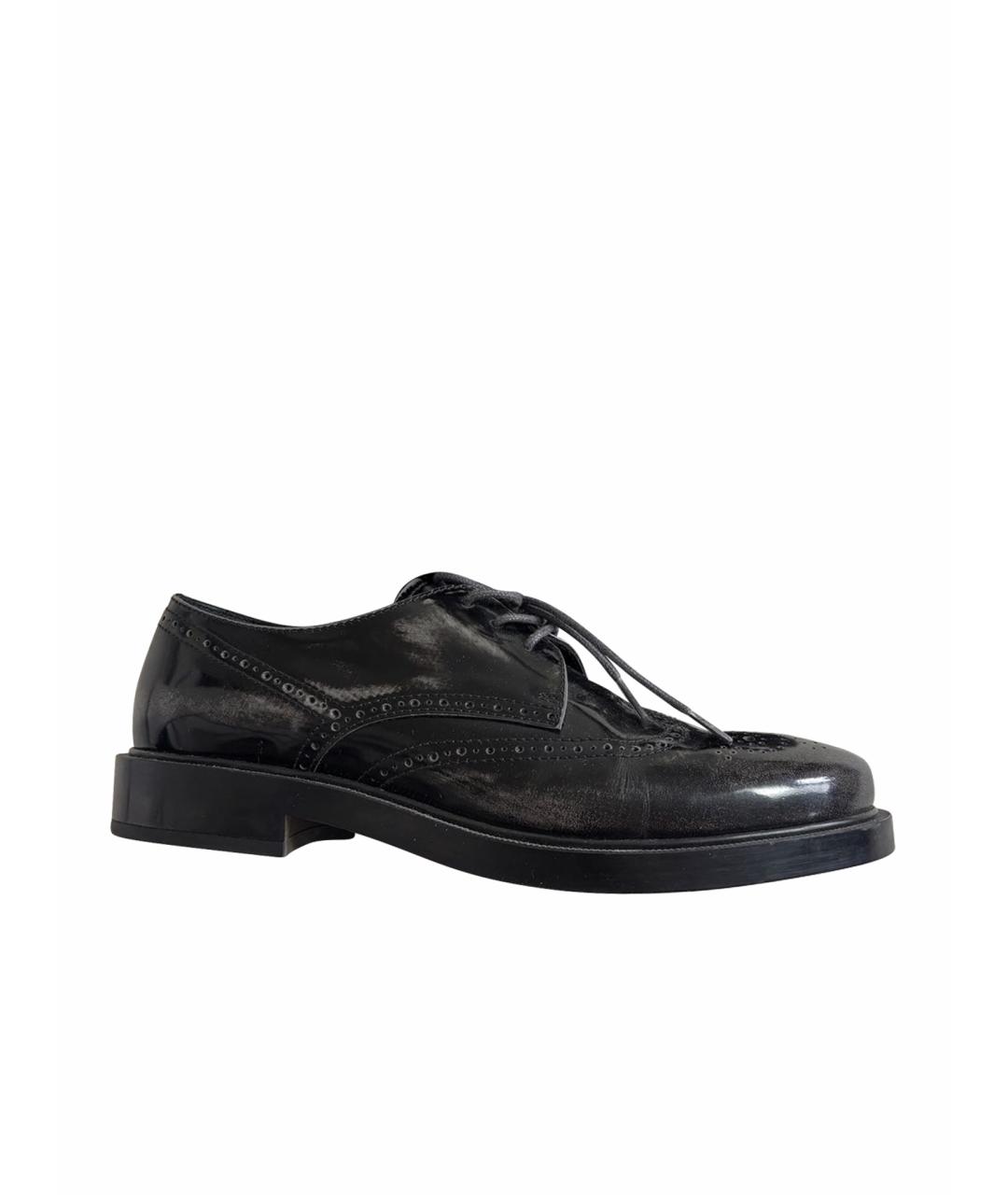 TOD'S Антрацитовые кожаные ботинки, фото 1