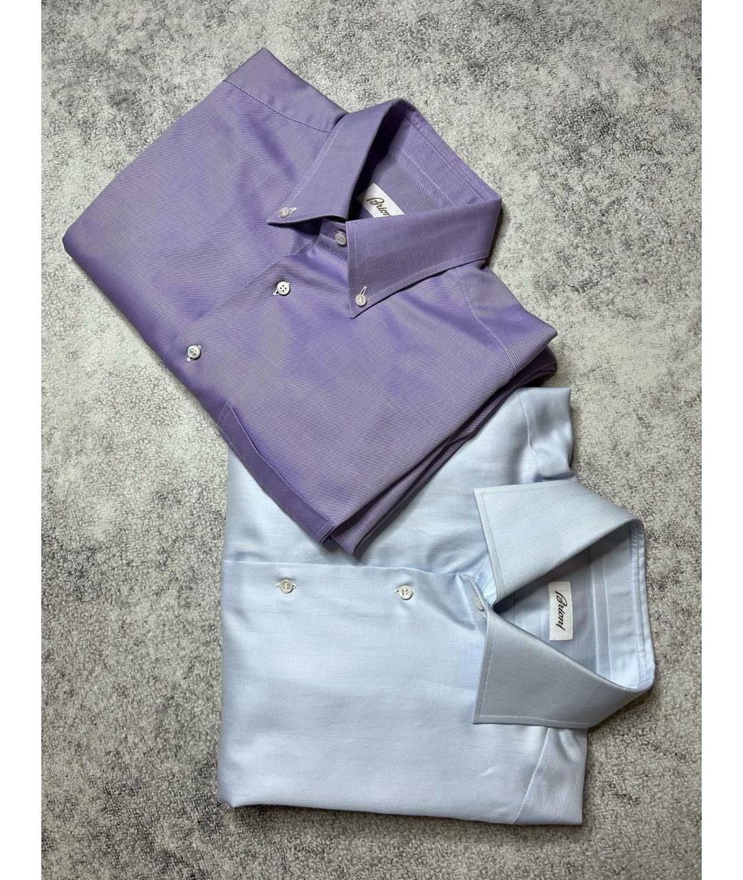 BRIONI Фиолетовая хлопковая кэжуал рубашка, фото 7