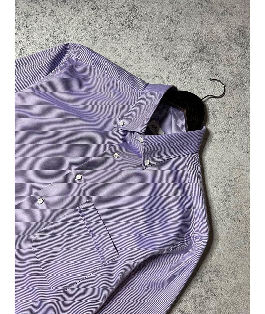 BRIONI Фиолетовая хлопковая кэжуал рубашка, фото 3