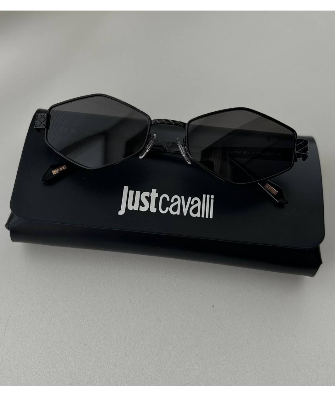 JUST CAVALLI Черные металлические солнцезащитные очки, фото 2