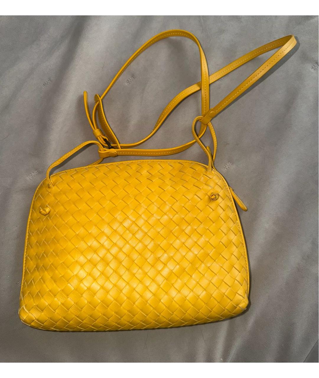 BOTTEGA VENETA Желтая кожаная сумка через плечо, фото 8