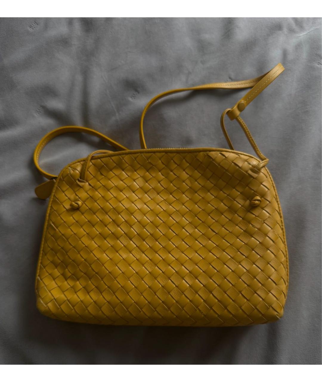 BOTTEGA VENETA Желтая кожаная сумка через плечо, фото 6
