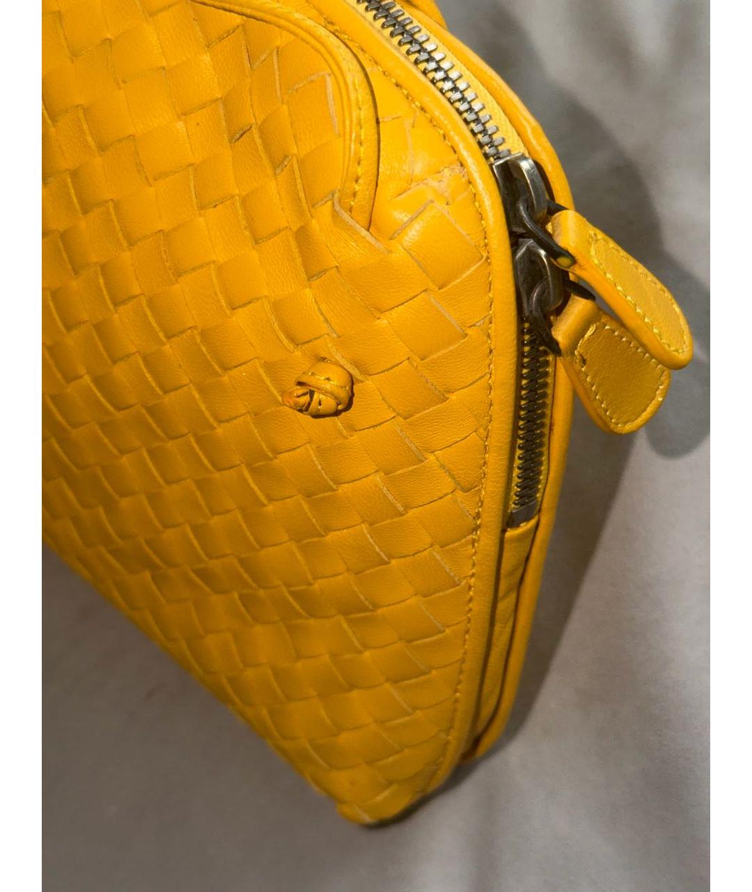 BOTTEGA VENETA Желтая кожаная сумка через плечо, фото 2