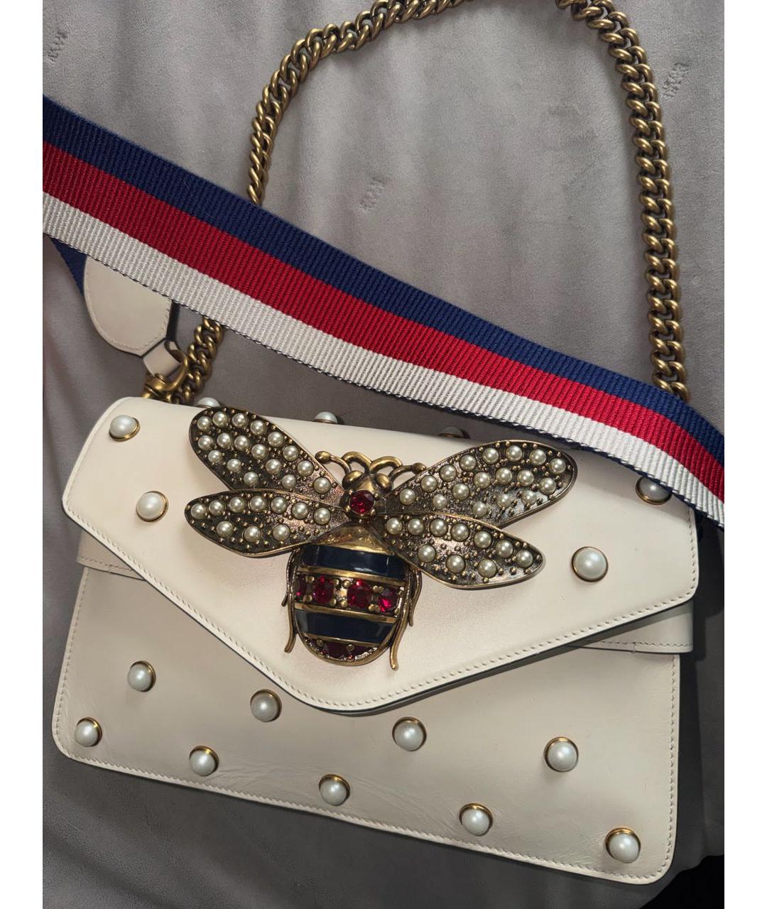 GUCCI Белая кожаная сумка через плечо, фото 2
