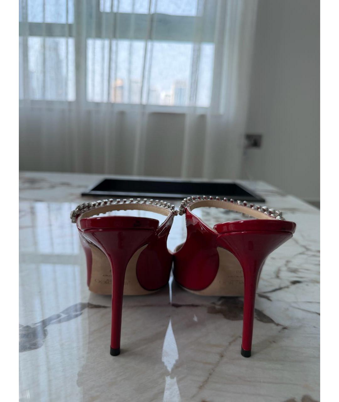 JIMMY CHOO Бордовые кожаные туфли, фото 4
