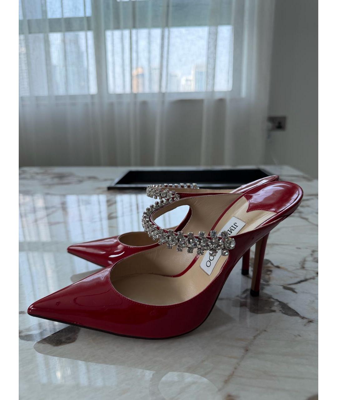 JIMMY CHOO Бордовые кожаные туфли, фото 5