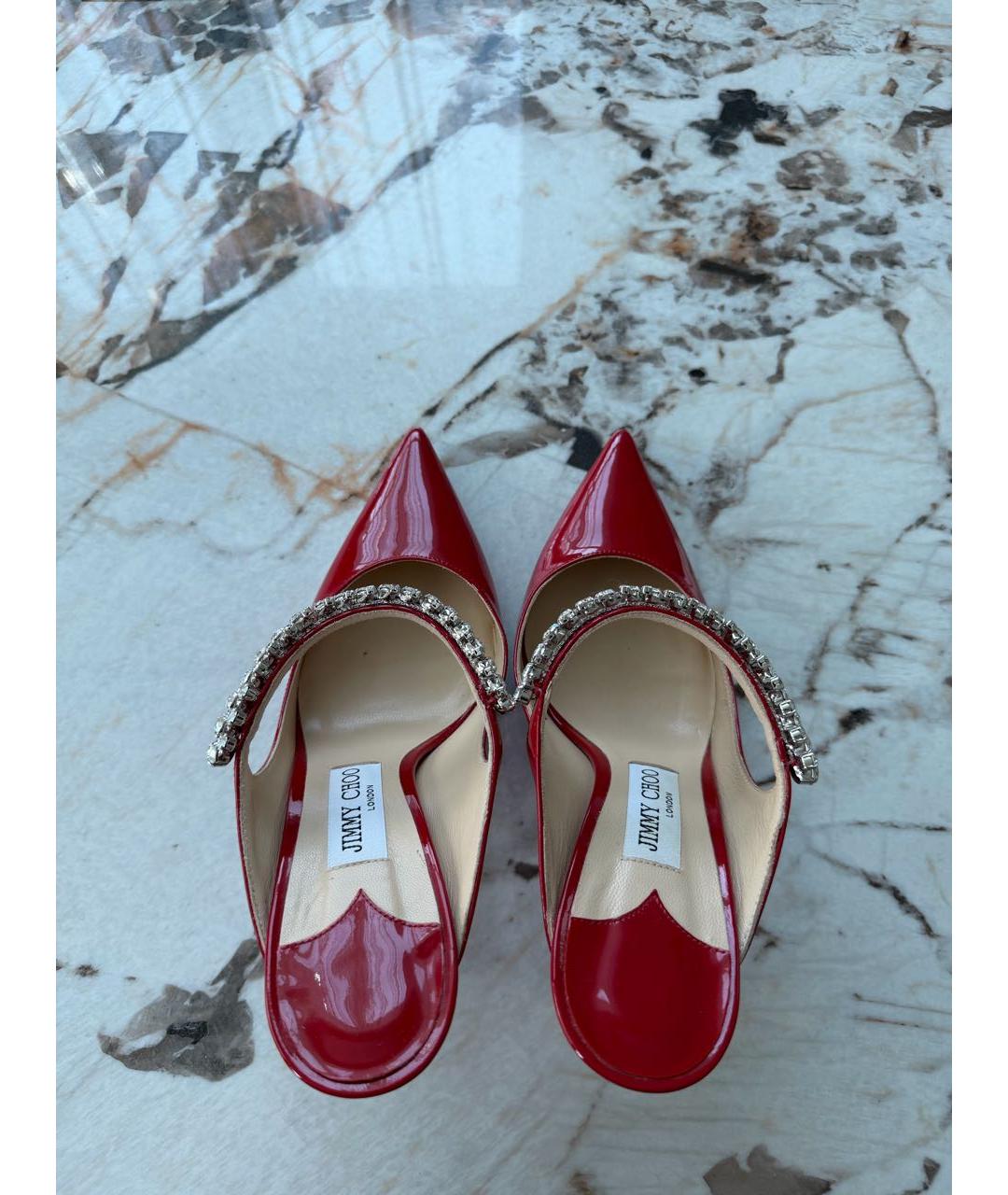 JIMMY CHOO Бордовые кожаные туфли, фото 3