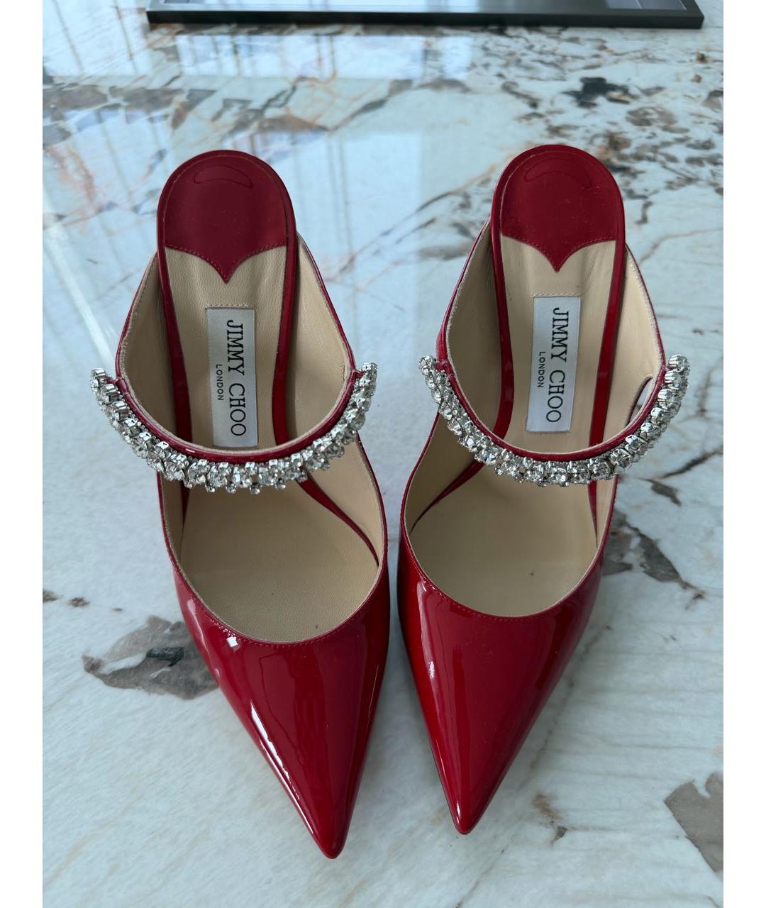 JIMMY CHOO Бордовые кожаные туфли, фото 2