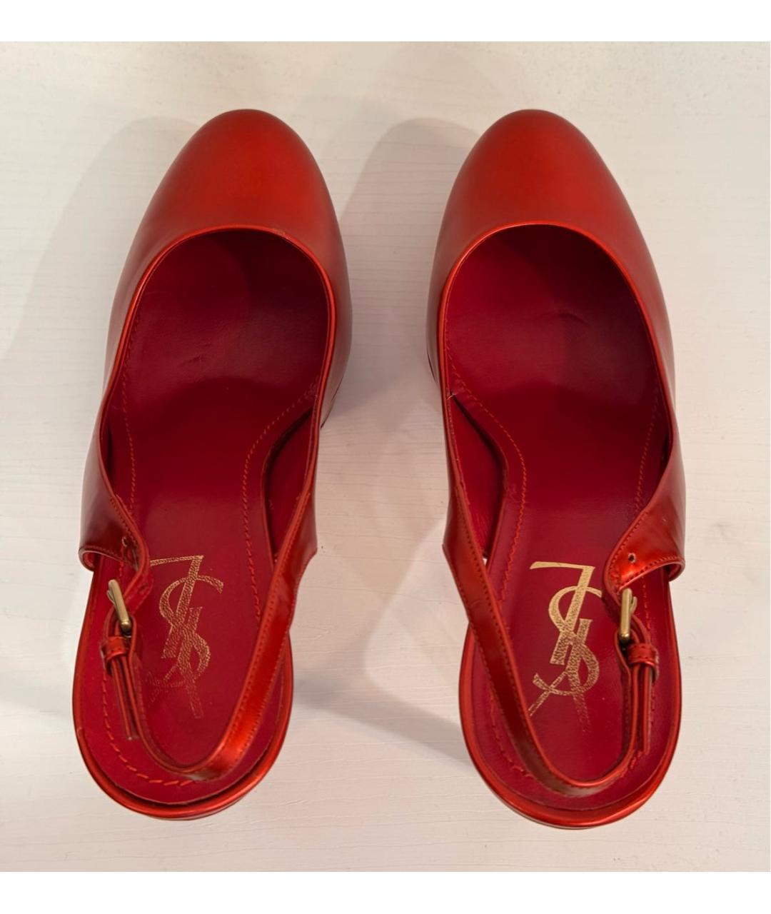 SAINT LAURENT Красные туфли из лакированной кожи, фото 3