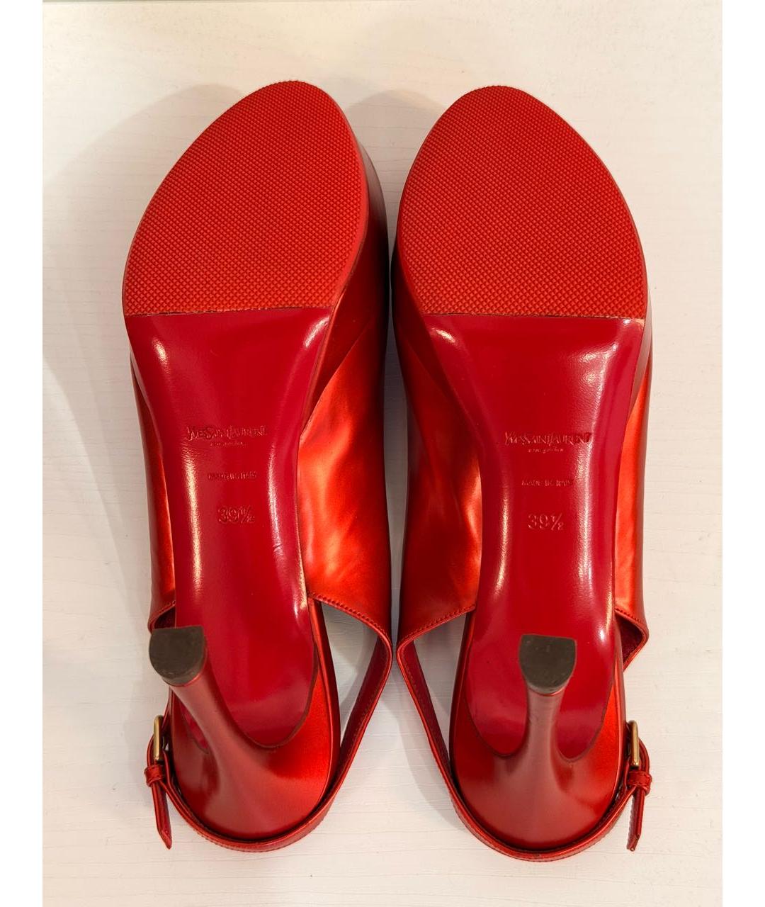 SAINT LAURENT Красные туфли из лакированной кожи, фото 5