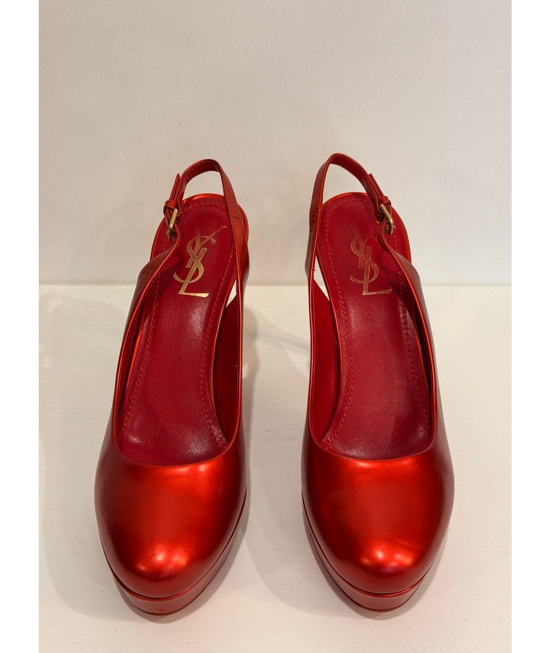 SAINT LAURENT Красные туфли из лакированной кожи, фото 2