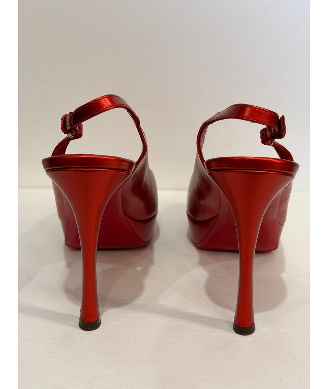 SAINT LAURENT Красные туфли из лакированной кожи, фото 4