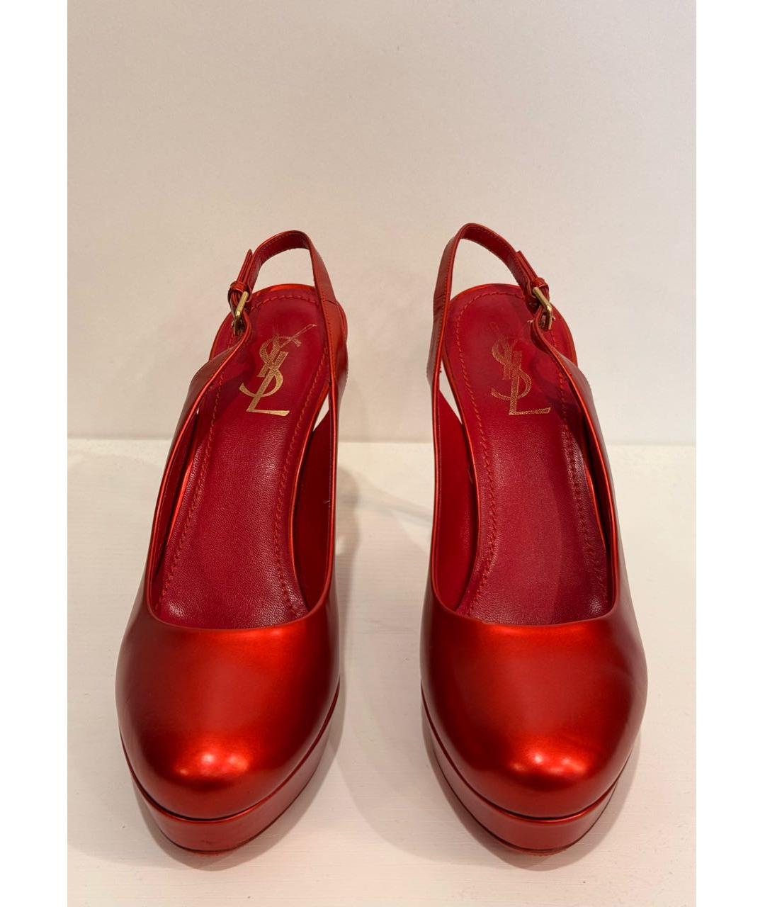 SAINT LAURENT Красные туфли из лакированной кожи, фото 6