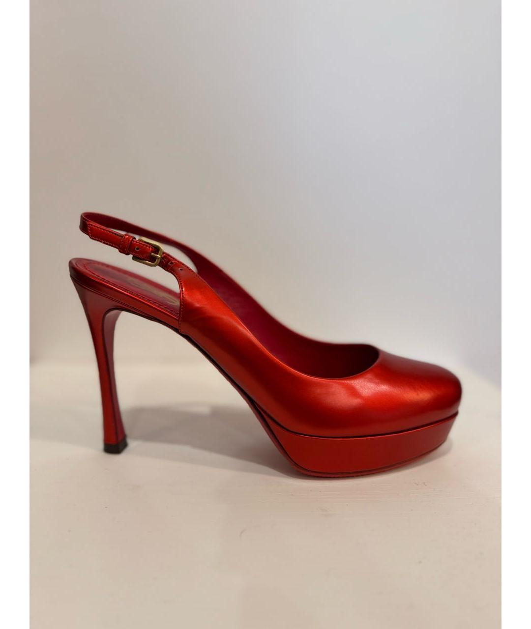 SAINT LAURENT Красные туфли из лакированной кожи, фото 8