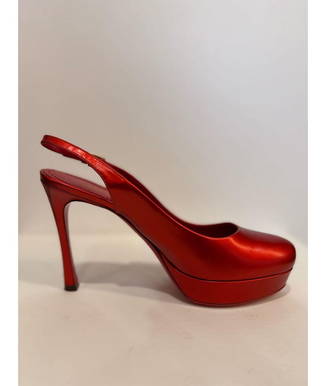 SAINT LAURENT Красные туфли из лакированной кожи, фото 7
