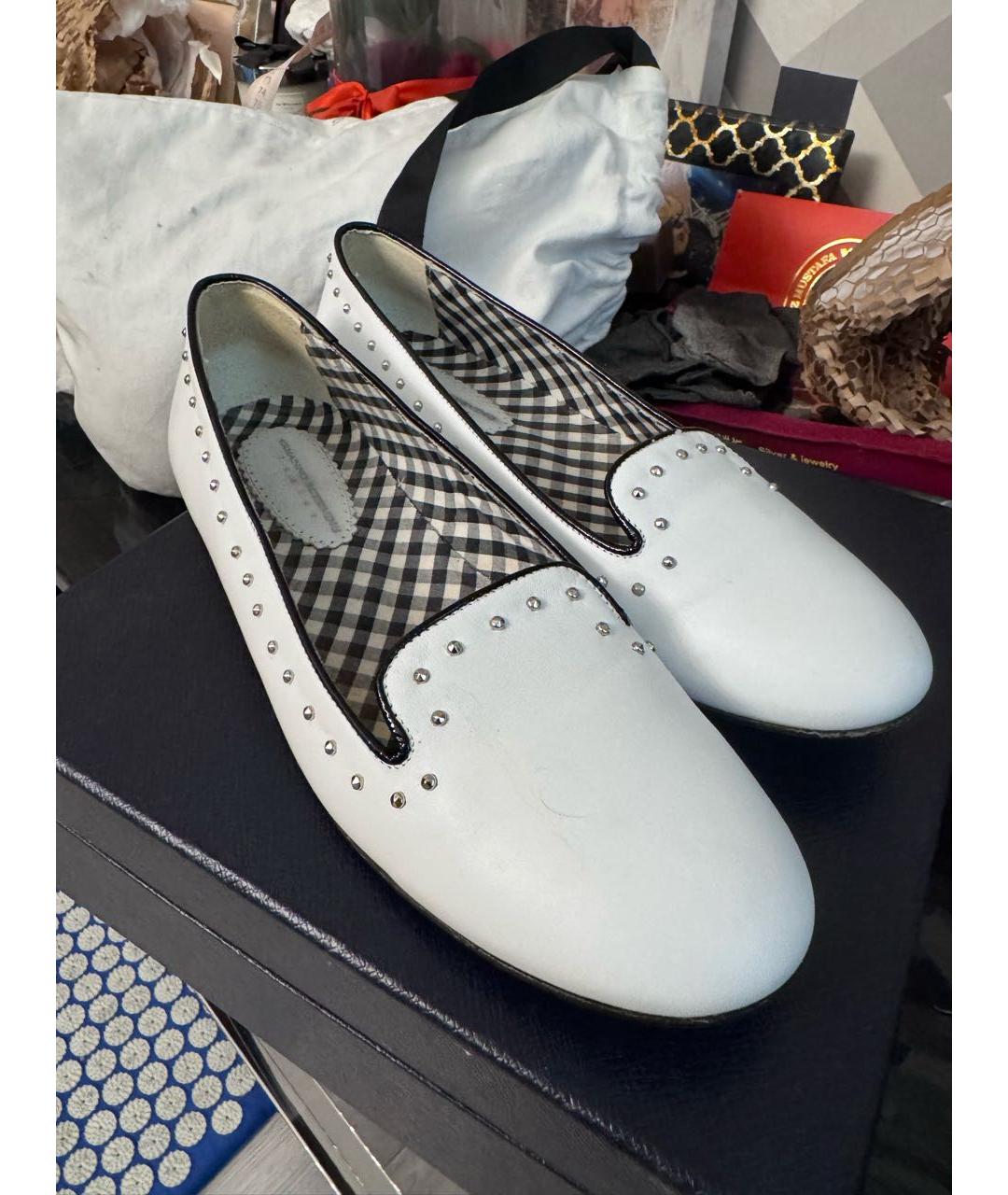 ERMANNO SCERVINO Белые кожаные лоферы, фото 3