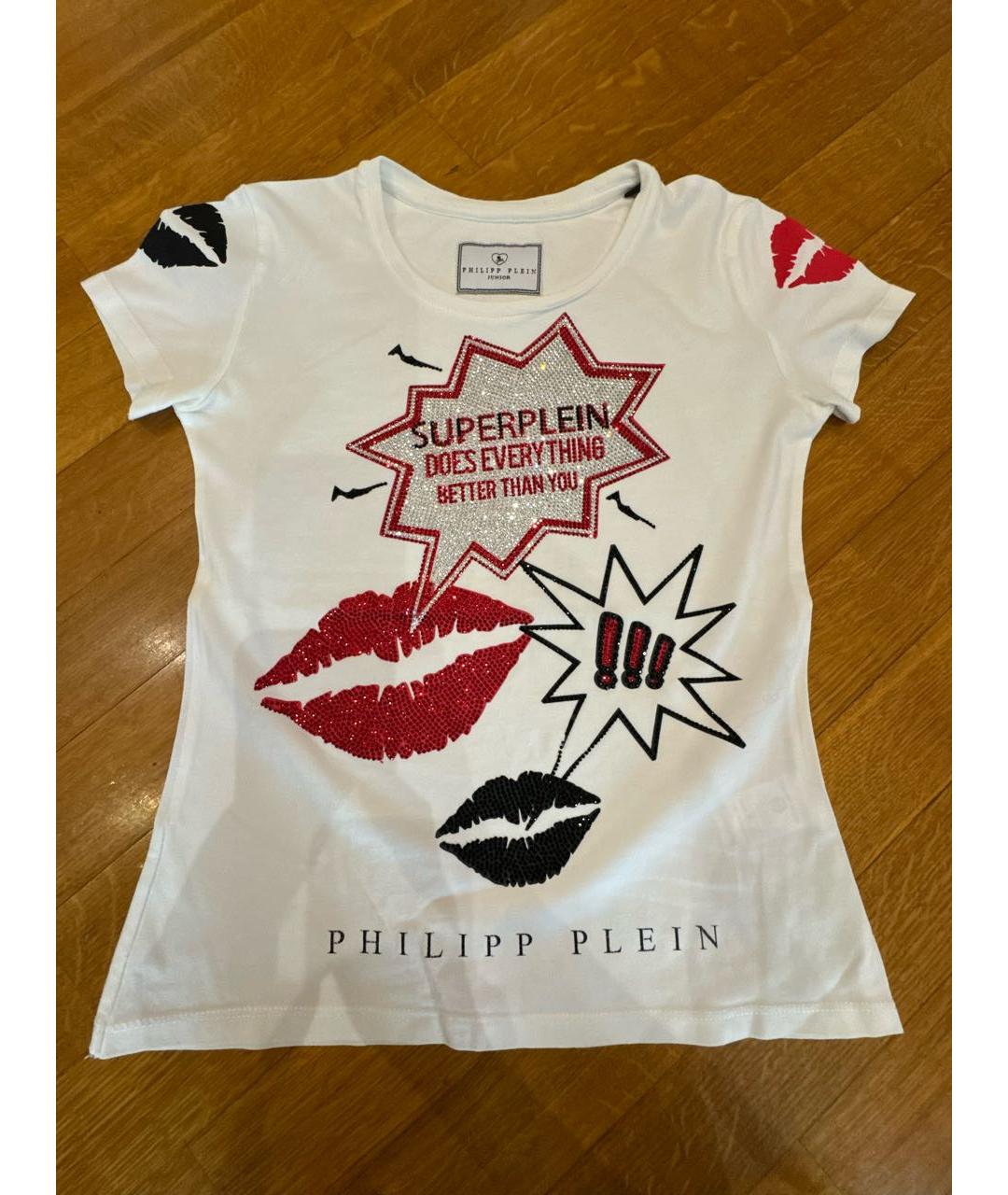 PHILIPP PLEIN Белый хлопковый детская футболка / топ, фото 7