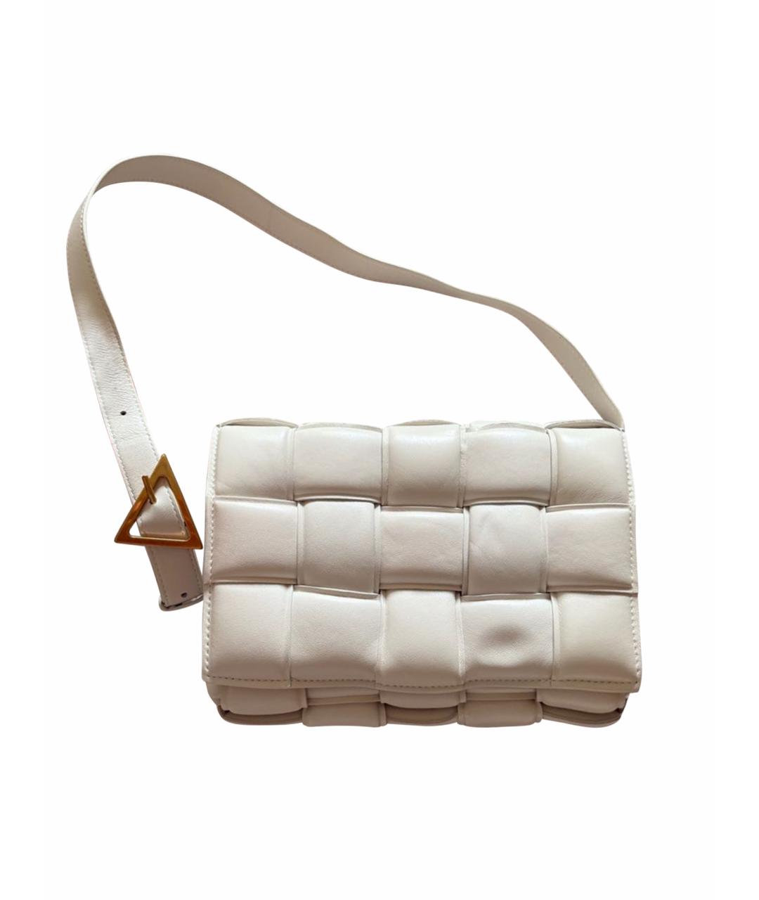BOTTEGA VENETA Белая кожаная сумка через плечо, фото 1