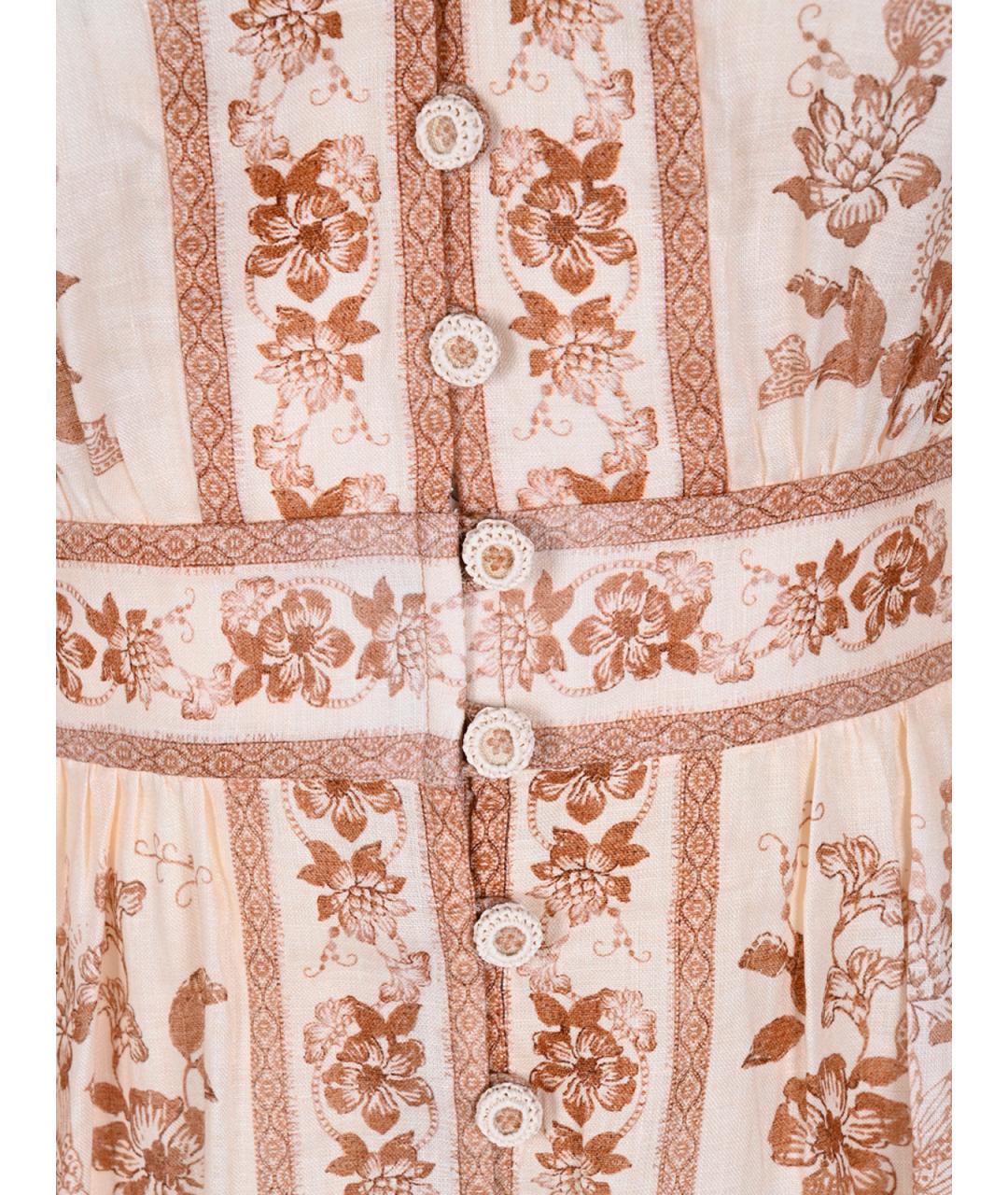 ZIMMERMANN Розовое льняное повседневное платье, фото 3