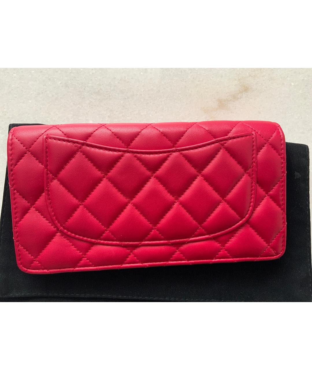 CHANEL Красный кожаный кошелек, фото 2