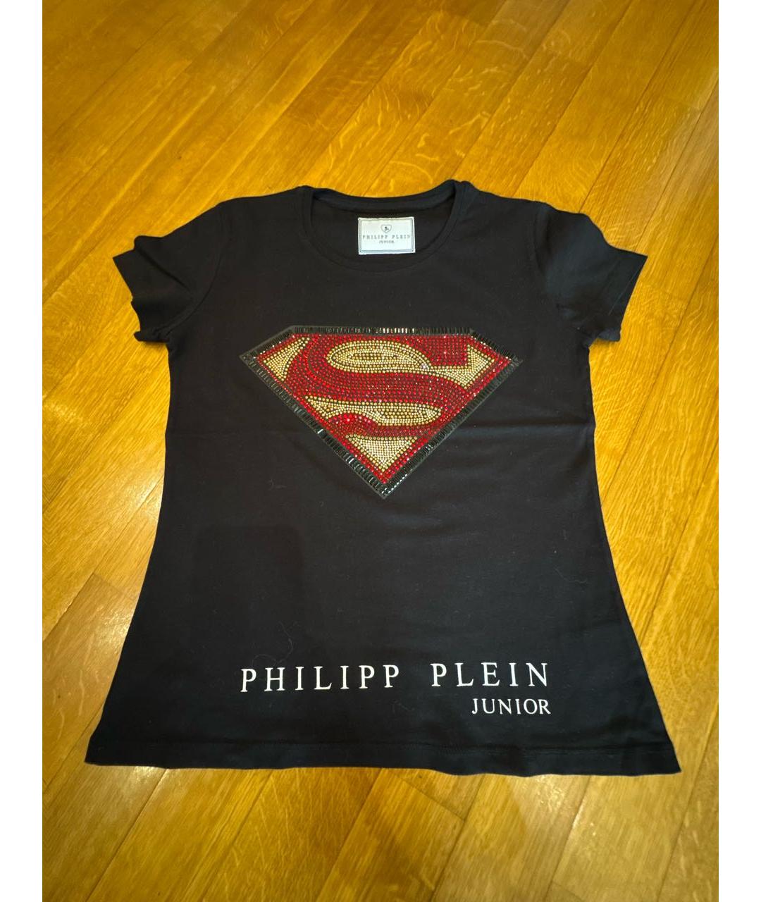 PHILIPP PLEIN Черный хлопковый детская футболка / топ, фото 7