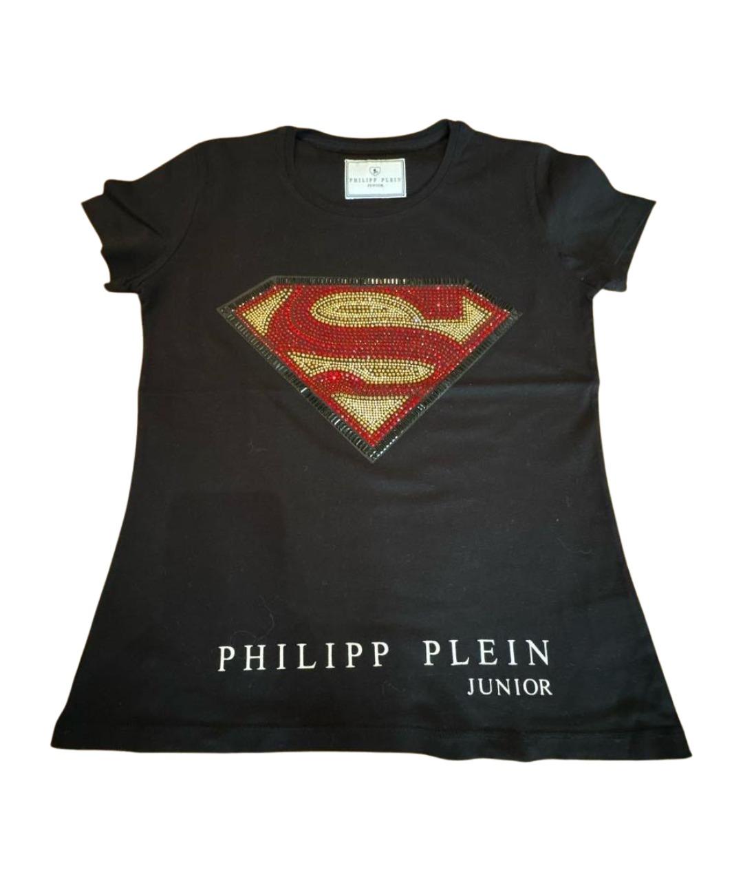 PHILIPP PLEIN Черный хлопковый детская футболка / топ, фото 1