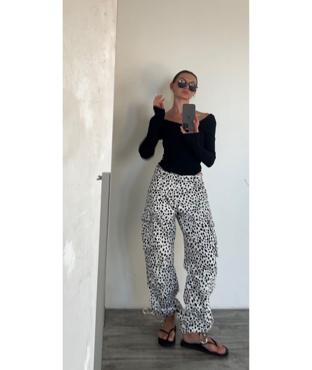 MOSCHINO JEANS Белые хлопковые брюки широкие, фото 4