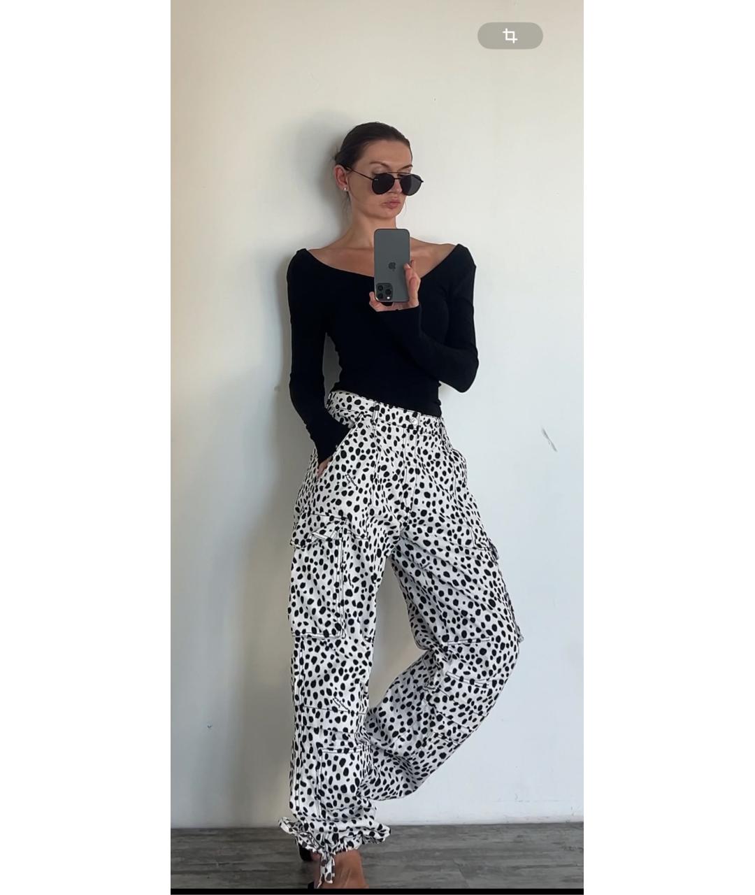 MOSCHINO JEANS Белые хлопковые брюки широкие, фото 5