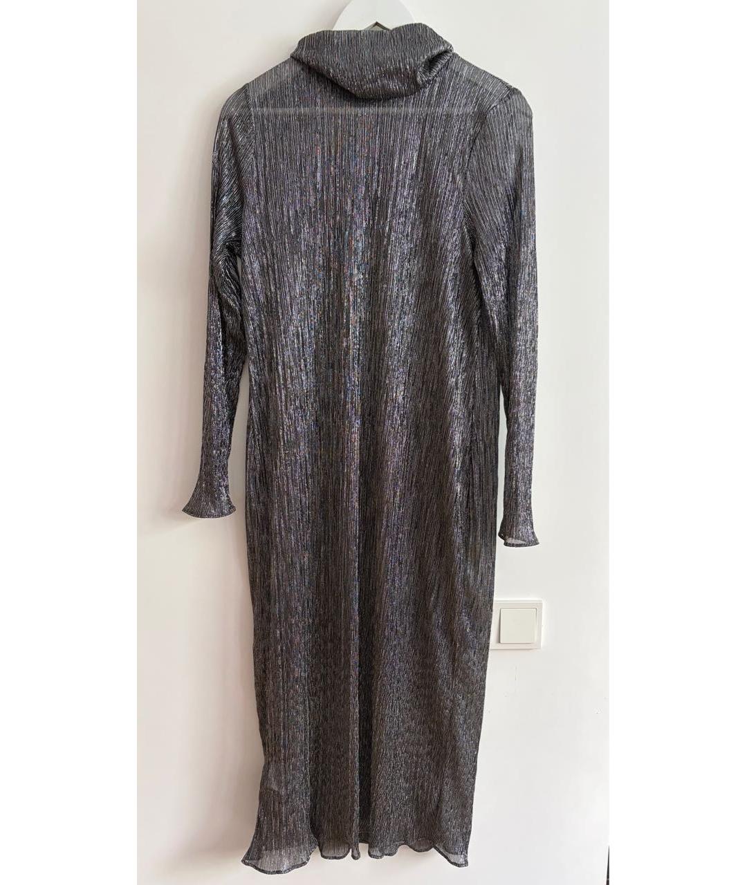 BCBG MAXAZRIA Серебряное сетчатое коктейльное платье, фото 6