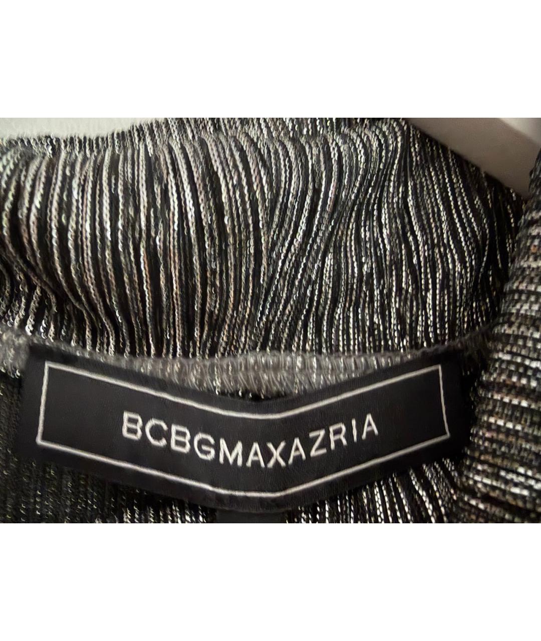 BCBG MAXAZRIA Серебряное сетчатое коктейльное платье, фото 4