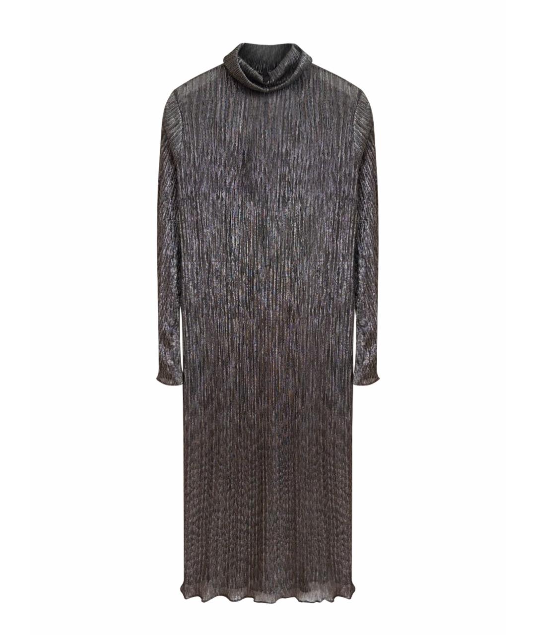 BCBG MAXAZRIA Серебряное сетчатое коктейльное платье, фото 1