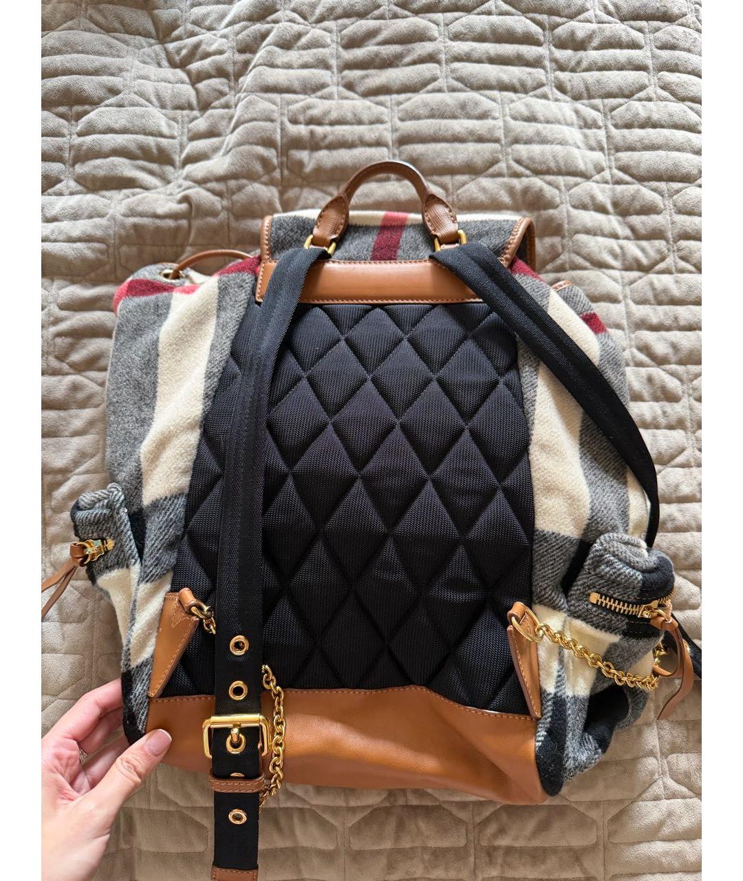 BURBERRY Бежевый шерстяной рюкзак, фото 2
