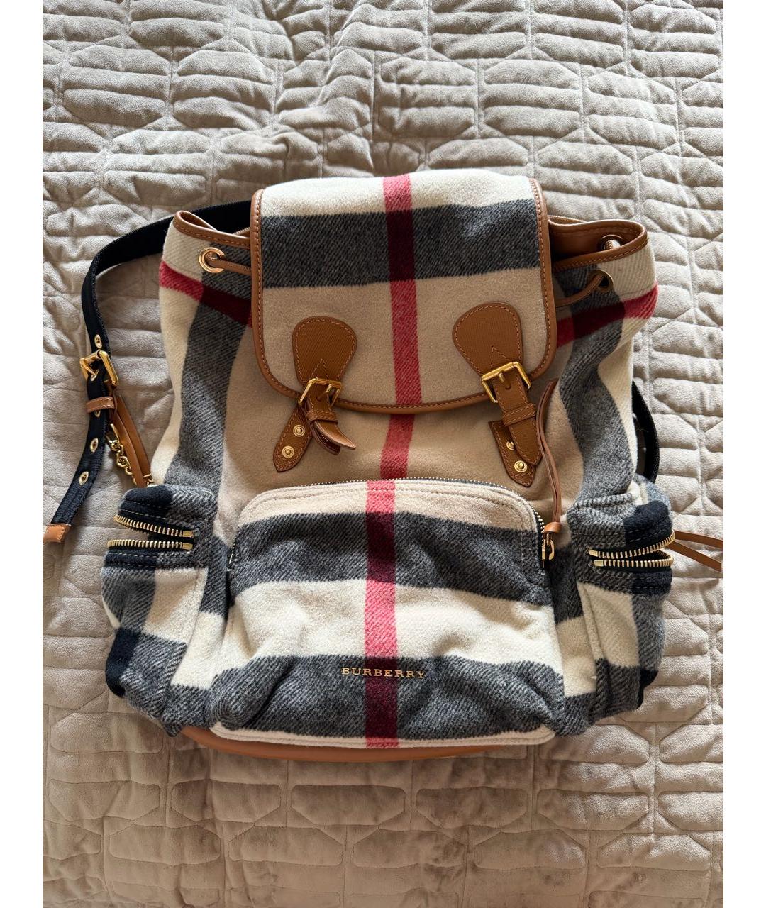 BURBERRY Бежевый шерстяной рюкзак, фото 5