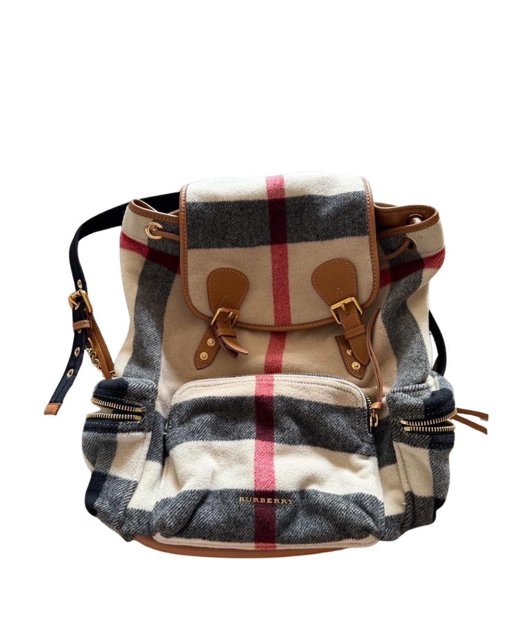 BURBERRY Бежевый шерстяной рюкзак, фото 1
