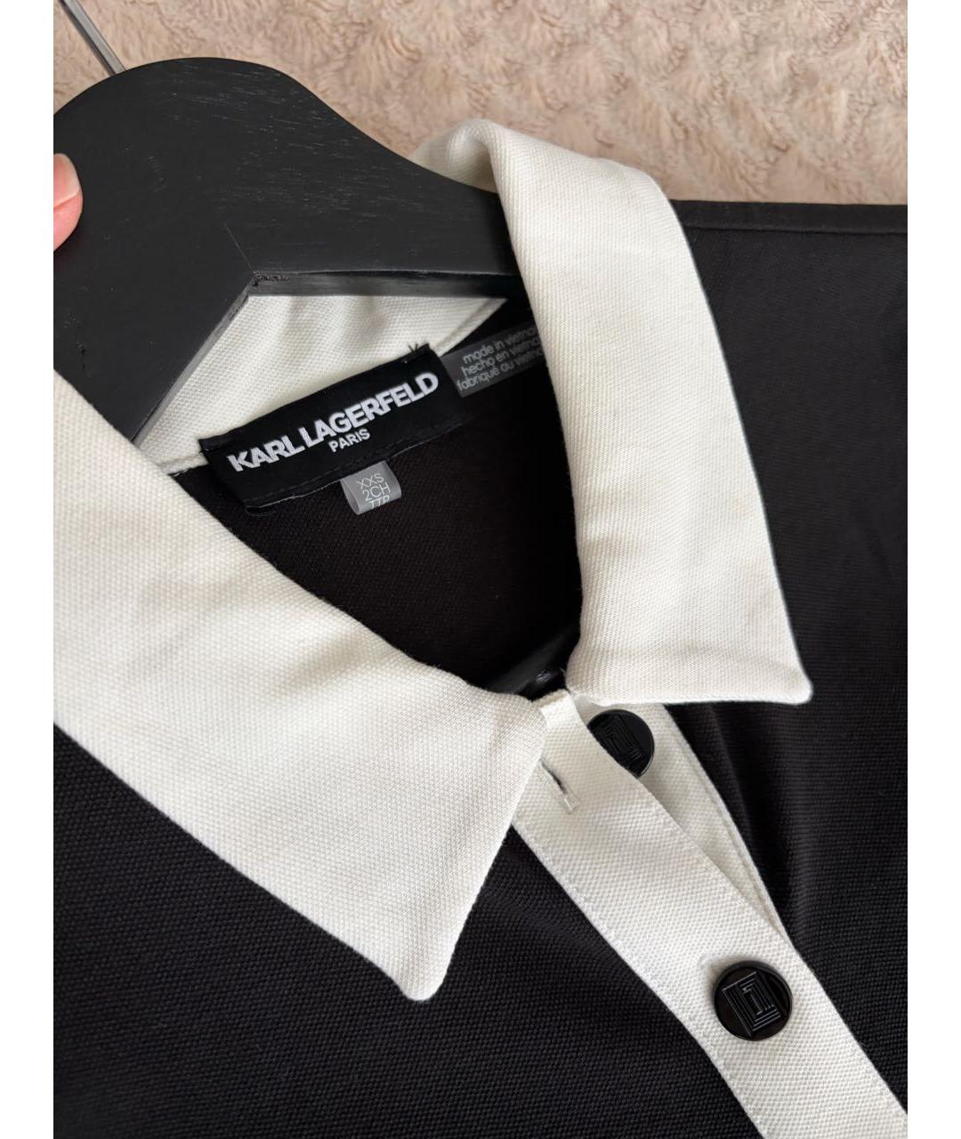 KARL LAGERFELD Черное хлопковое повседневное платье, фото 3