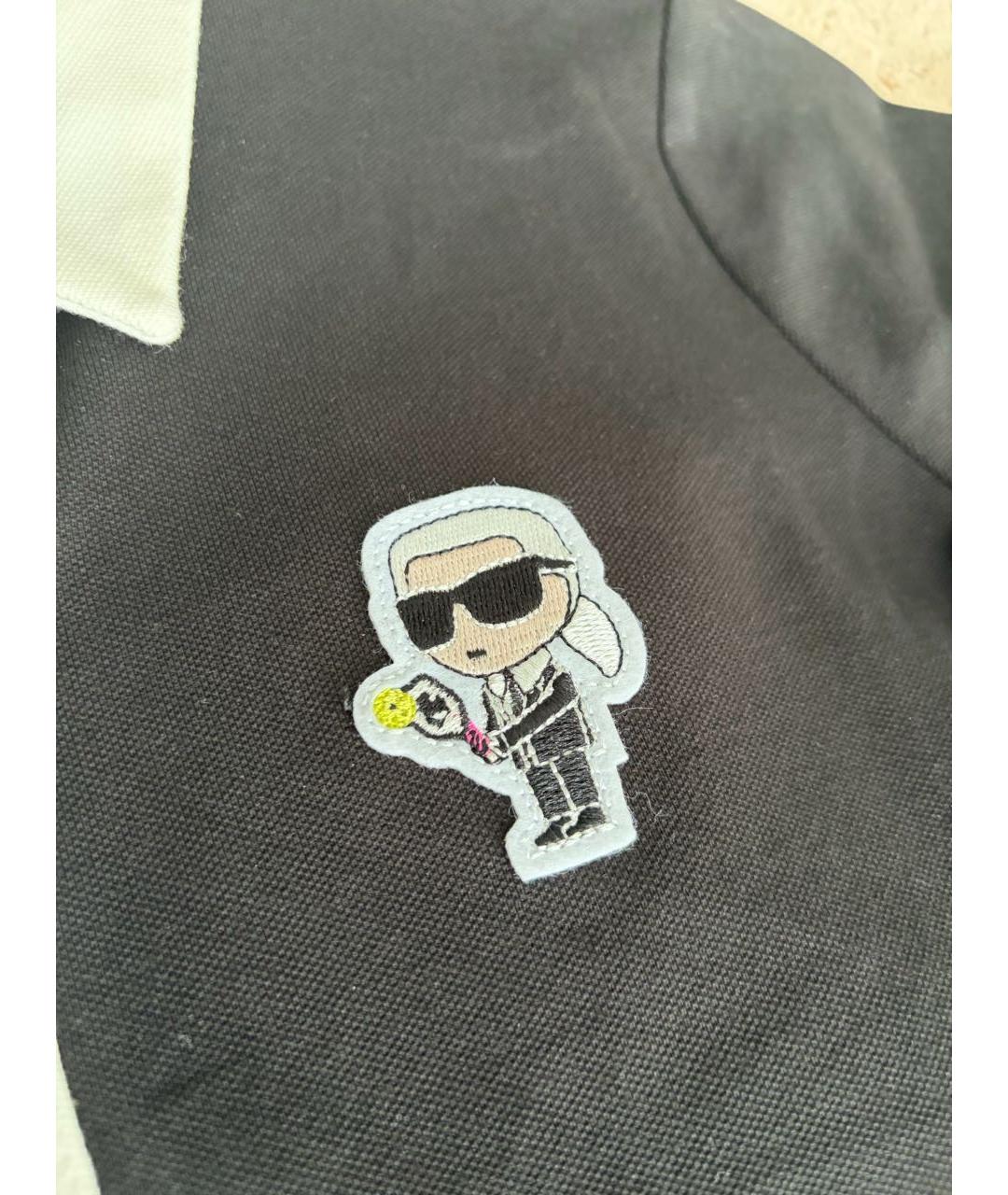 KARL LAGERFELD Черное хлопковое повседневное платье, фото 4