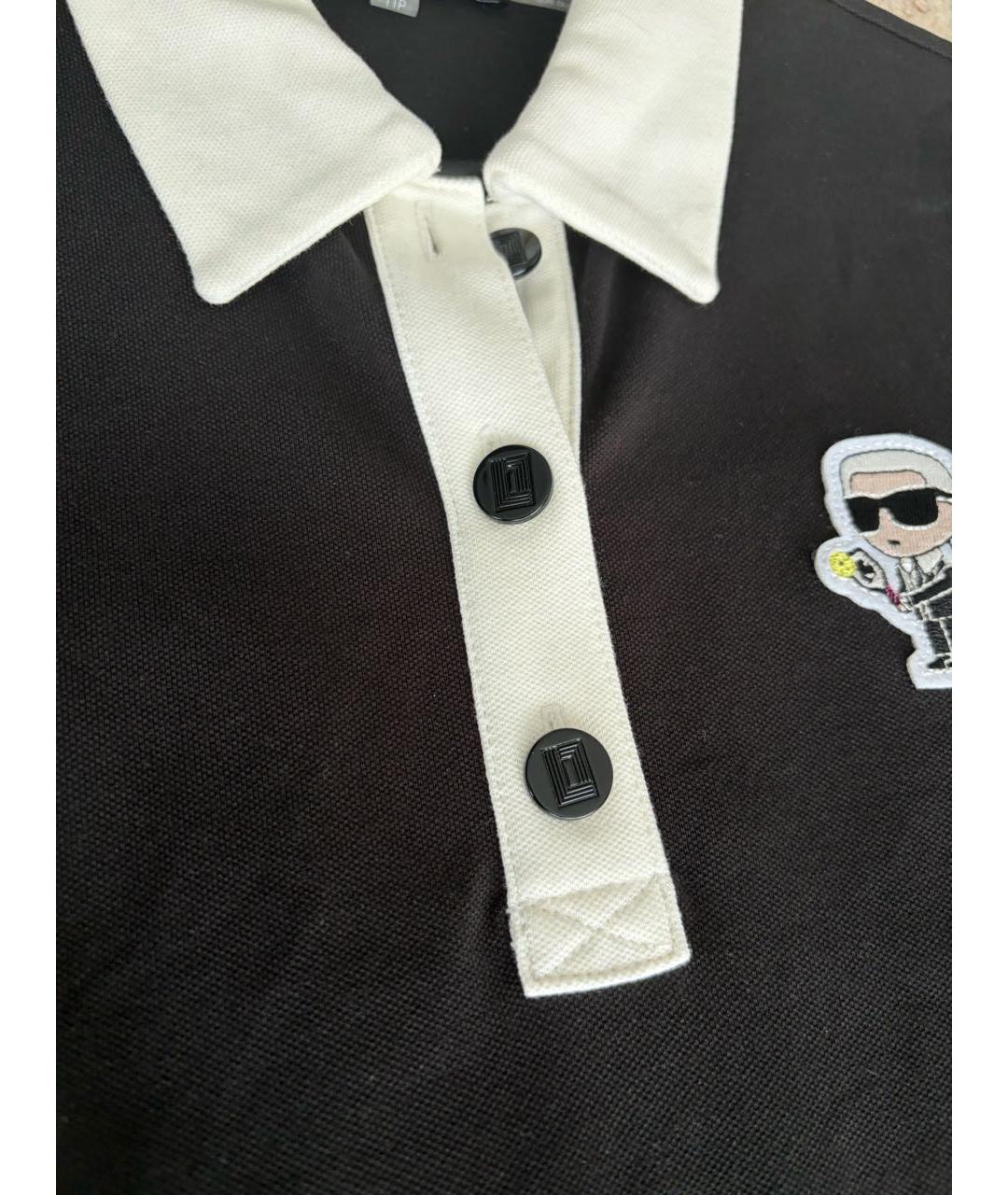 KARL LAGERFELD Черное хлопковое повседневное платье, фото 2
