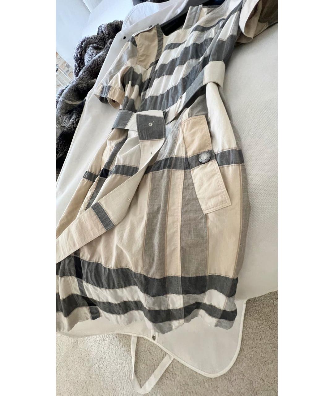 BURBERRY Бежевое хлопковое повседневное платье, фото 3