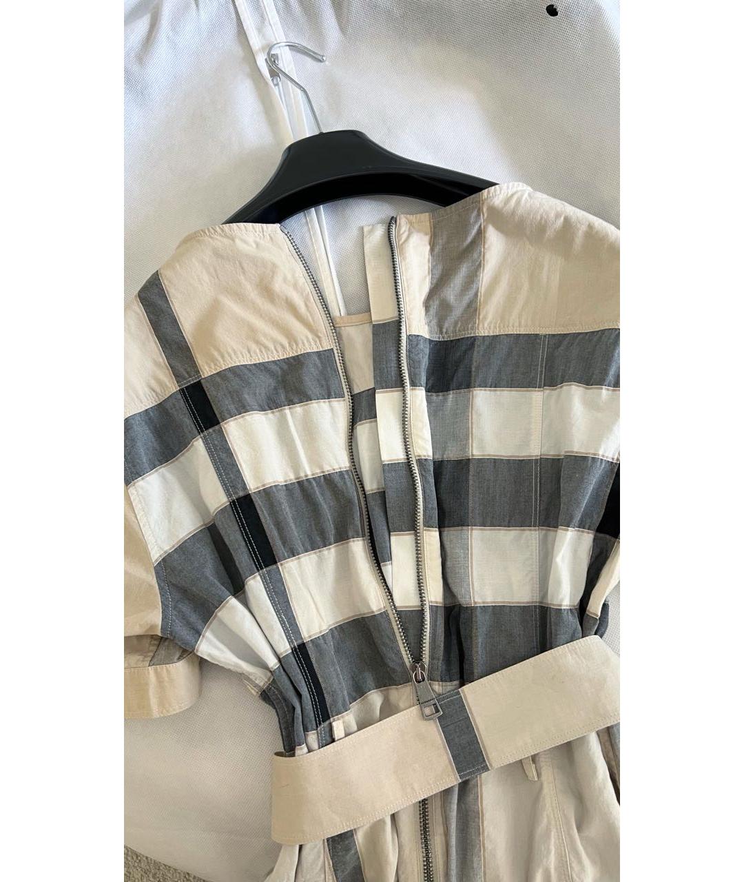 BURBERRY Бежевое хлопковое повседневное платье, фото 2