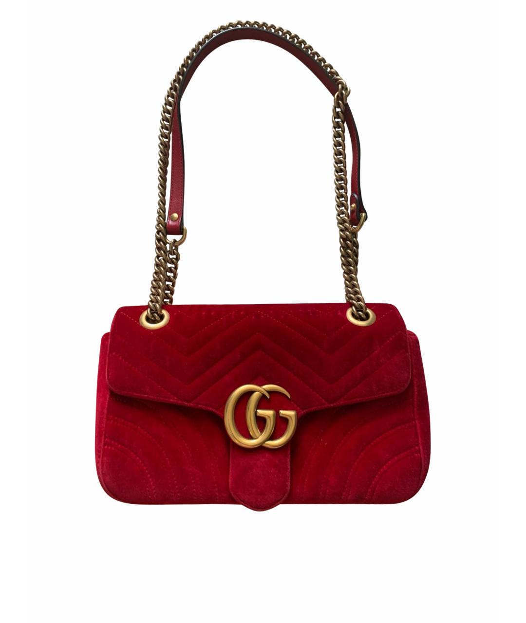 GUCCI Красная бархатная сумка через плечо, фото 1