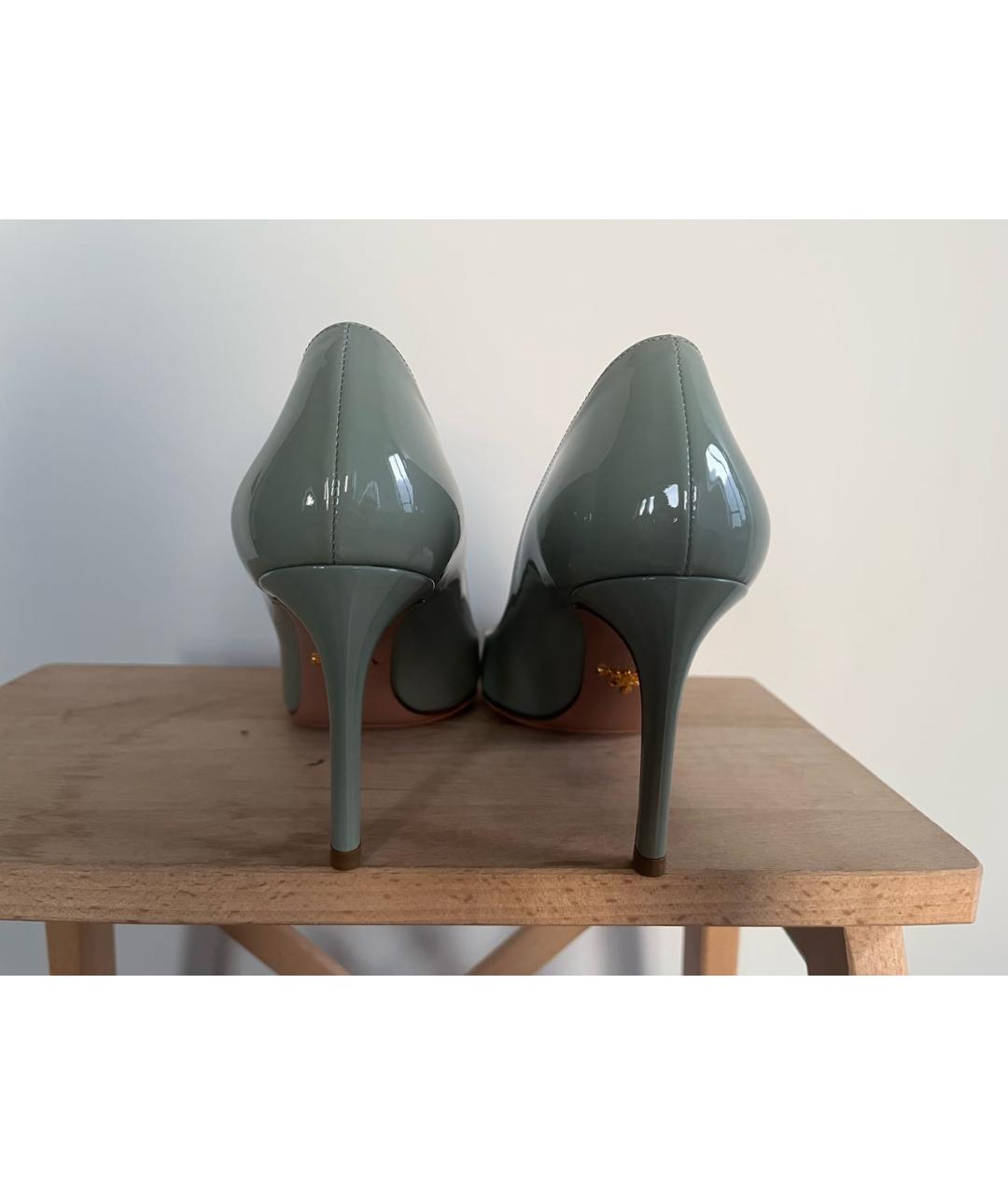PRADA Голубые туфли из лакированной кожи, фото 3