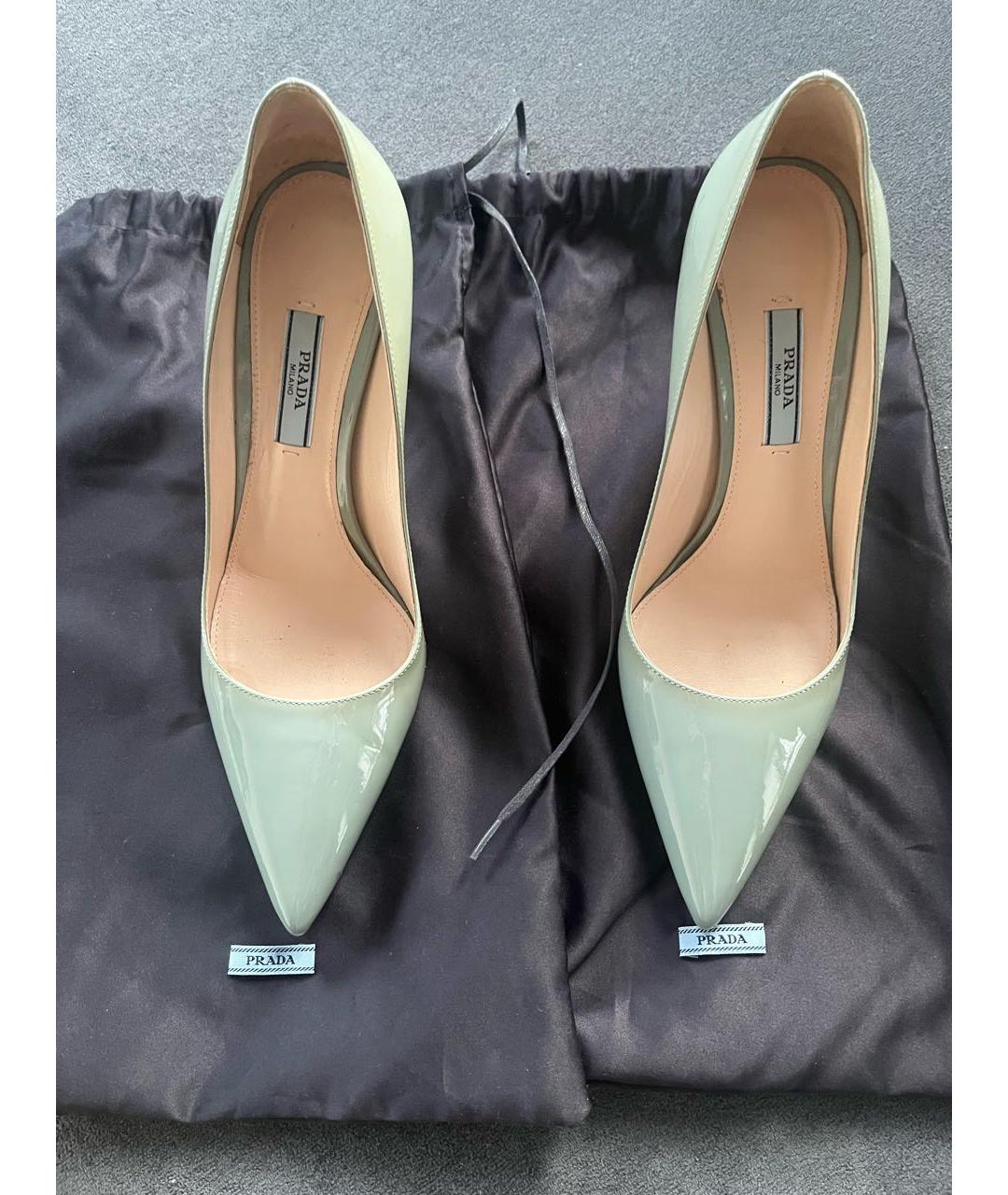 PRADA Голубые туфли из лакированной кожи, фото 8