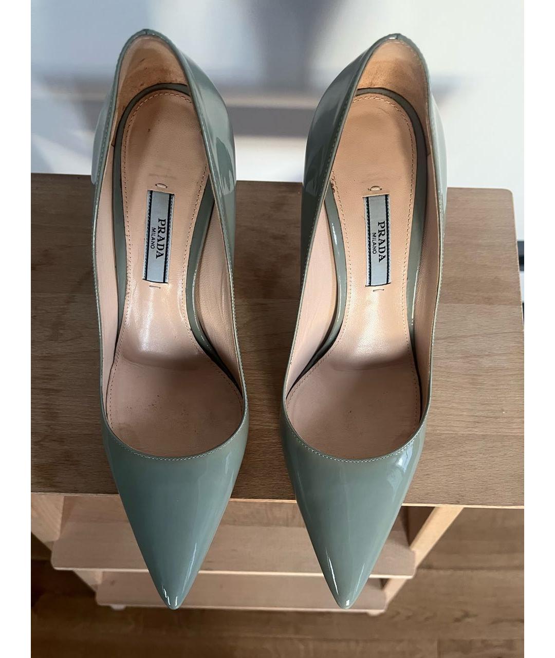 PRADA Голубые туфли из лакированной кожи, фото 7
