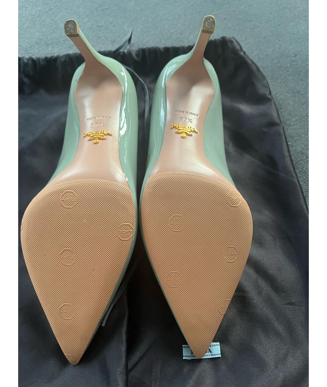 PRADA Голубые туфли из лакированной кожи, фото 4